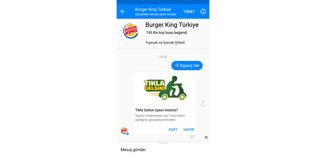 Burger King® Türkiye’de Facebook üzerinden sipariş dönemi başladı…