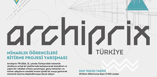 ARCHIPRIX-Türkiye 2016 yarışmasına başvurular başladı…