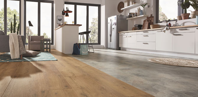 New laminate floors conquer kitchens and bathrooms
